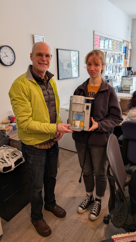 Repaired coffee machine for Burnaby Neighbourhood House