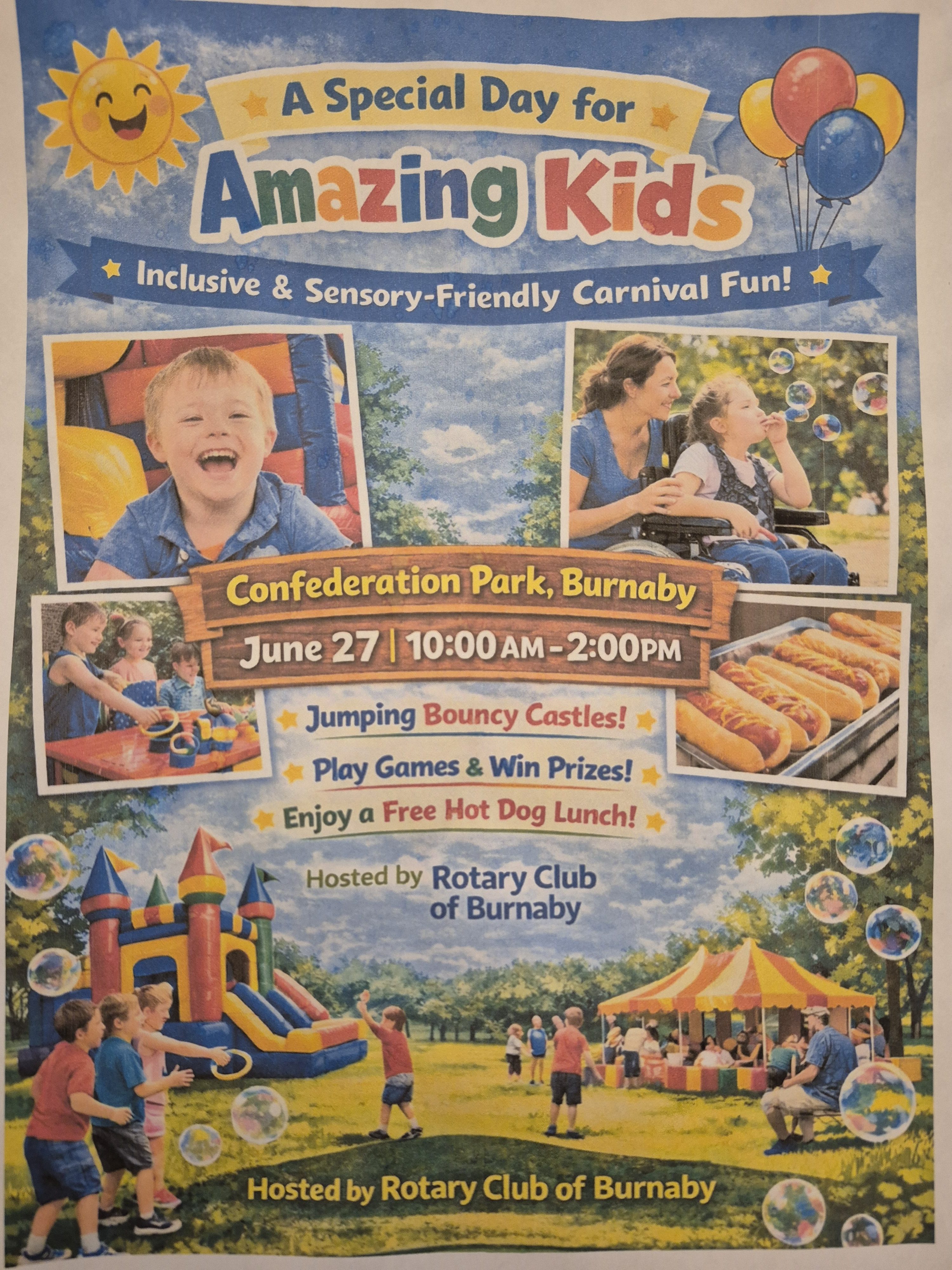 Jun 27, 2026 – Burnaby Rotary Club Kid’s Carnival (on Saturday)